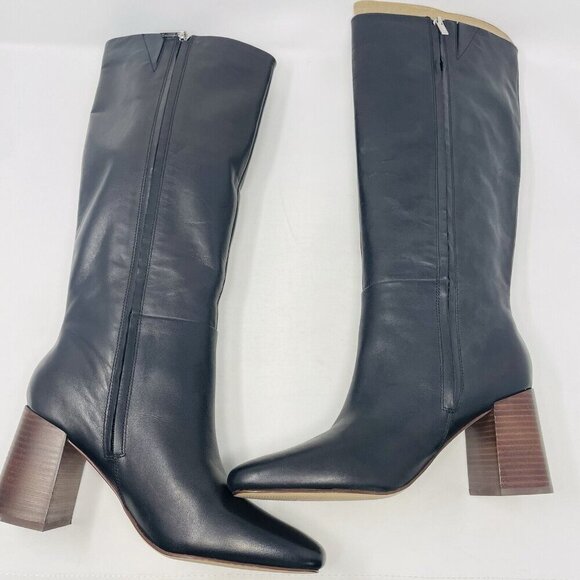 Calvin Klein Womens 9.5M Leather Arista Block Heel Square Toe Dress Boots $229 - Picture 4 of 6